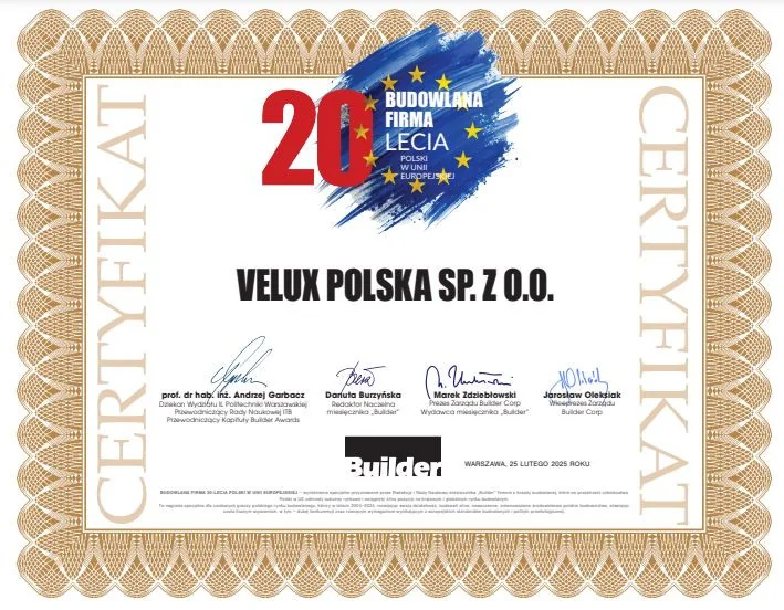 VELUX Polska doceniona za wkład w rozwój polskiej gospodarki